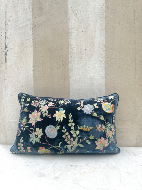 Indigo Bovary Velvet Pillow
