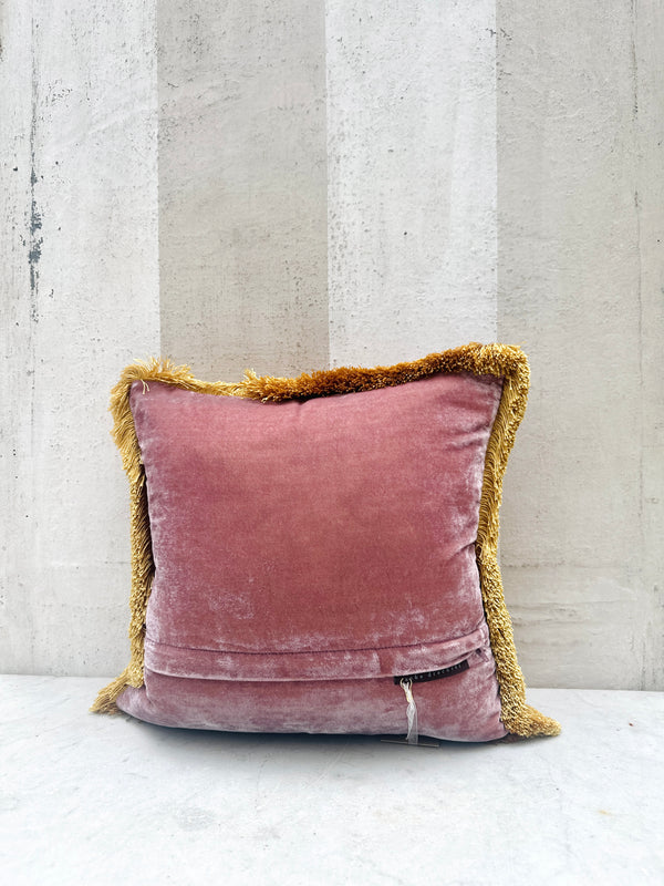 Vintage Plum Fringe Velvet Pillow