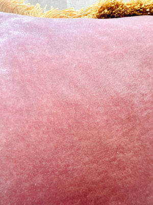 Vintage Plum Fringe Velvet Pillow