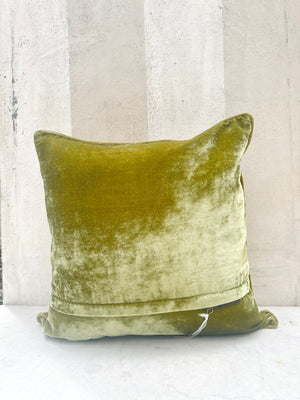 Garden Foliate Green Velvet Pillow
