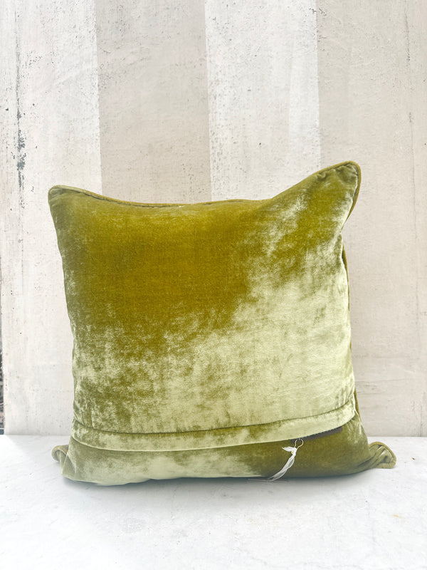 Garden Foliate Green Velvet Pillow