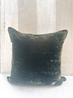 Blossom Dark Green Velvet Pillow