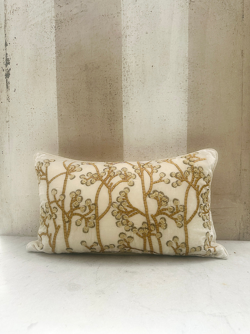 White Berries Velvet Pillow
