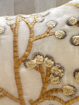 White Berries Velvet Pillow