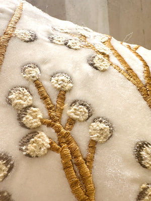 White Berries Velvet Pillow