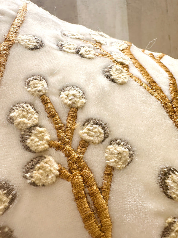 White Berries Velvet Pillow
