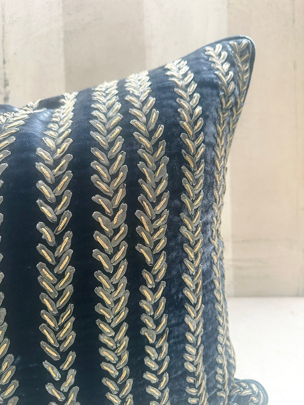 Indigo Twine Velvet Pillow