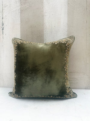 Green Jamila Velvet Pillow