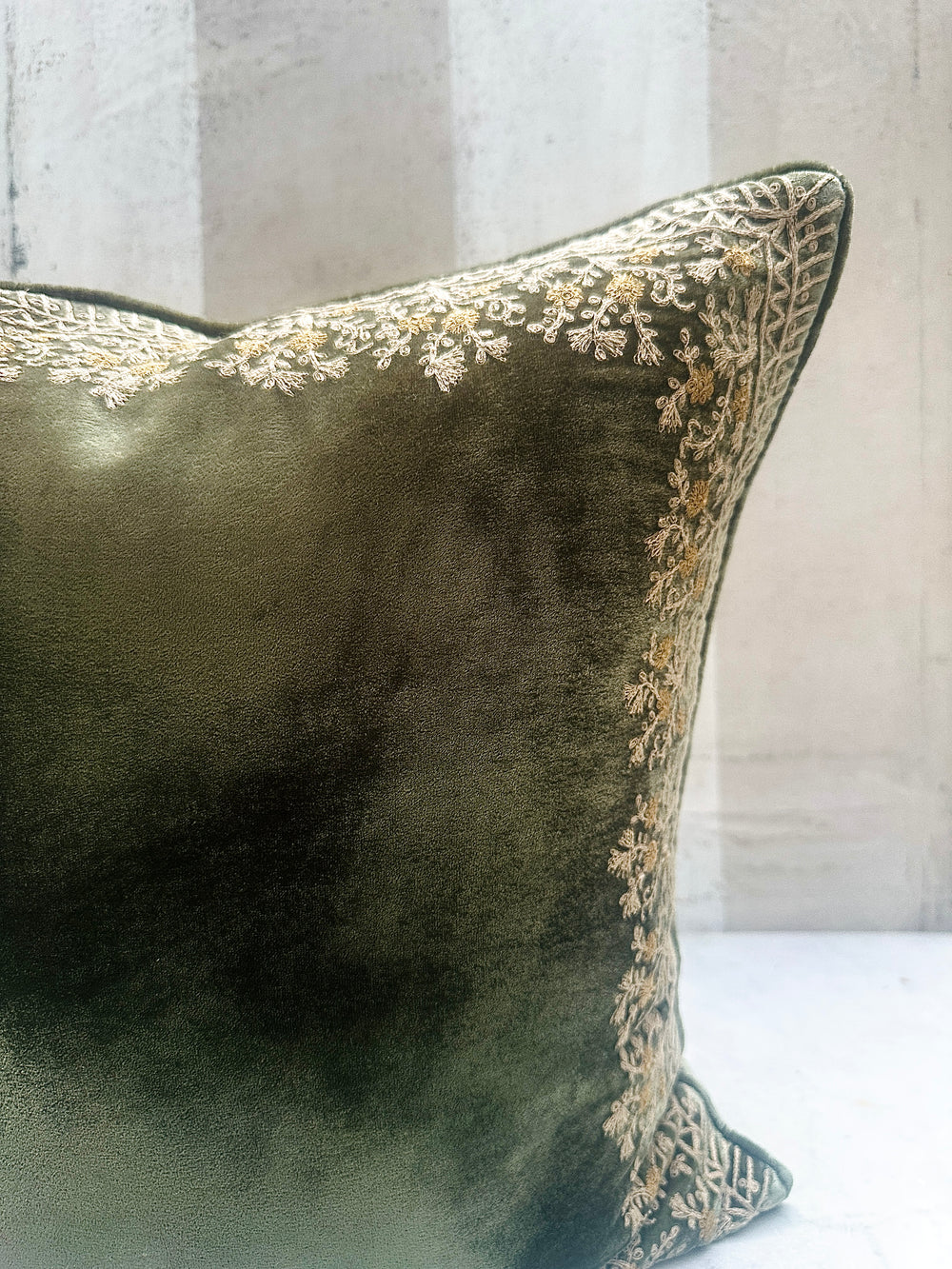 Green Jamila Velvet Pillow