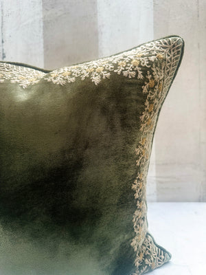 Green Jamila Velvet Pillow