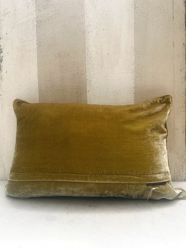 Silver Green Tuileries Velvet Pillow