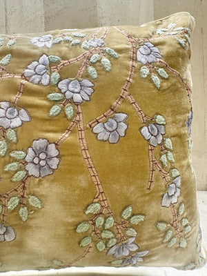 Silver Green Tuileries Velvet Pillow