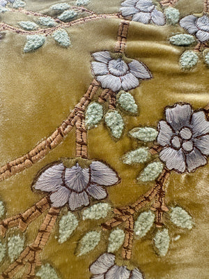Silver Green Tuileries Velvet Pillow