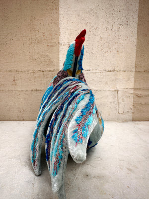 Embroidered Velvet Rooster