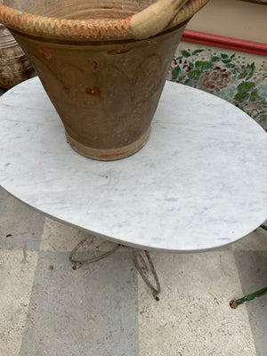 Vintage Marble Top White Iron Table