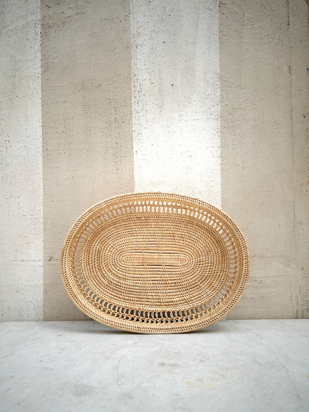 Oval Rattan Tray