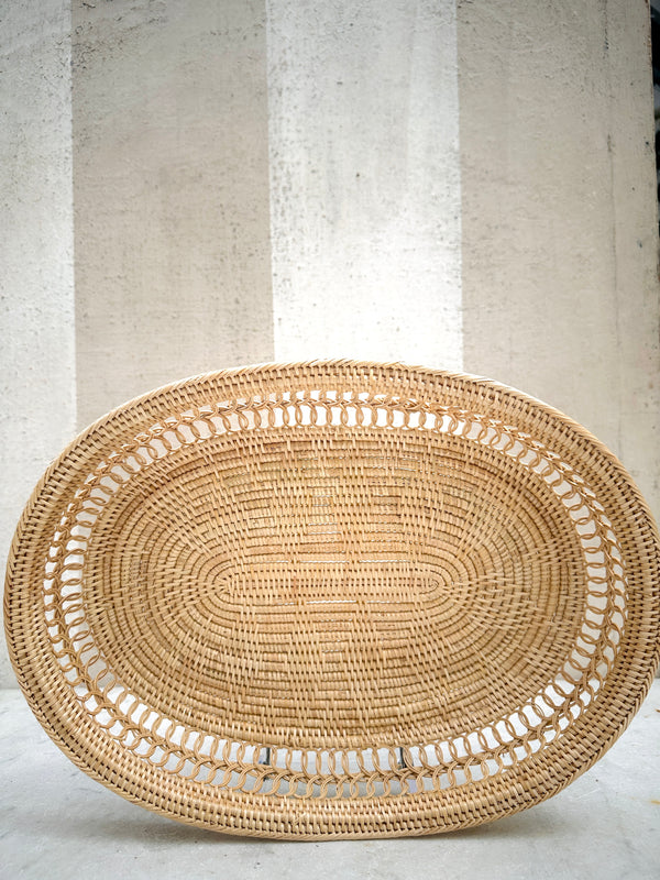 Oval Rattan Tray