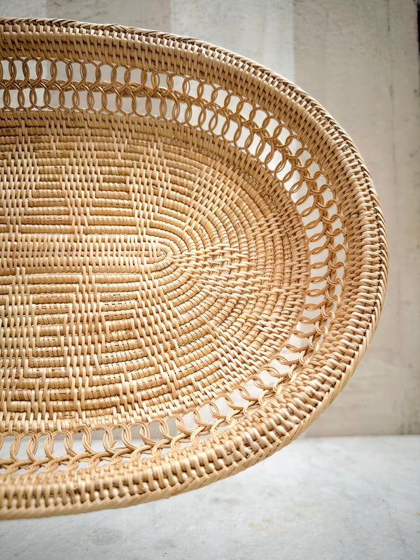 Oval Rattan Tray
