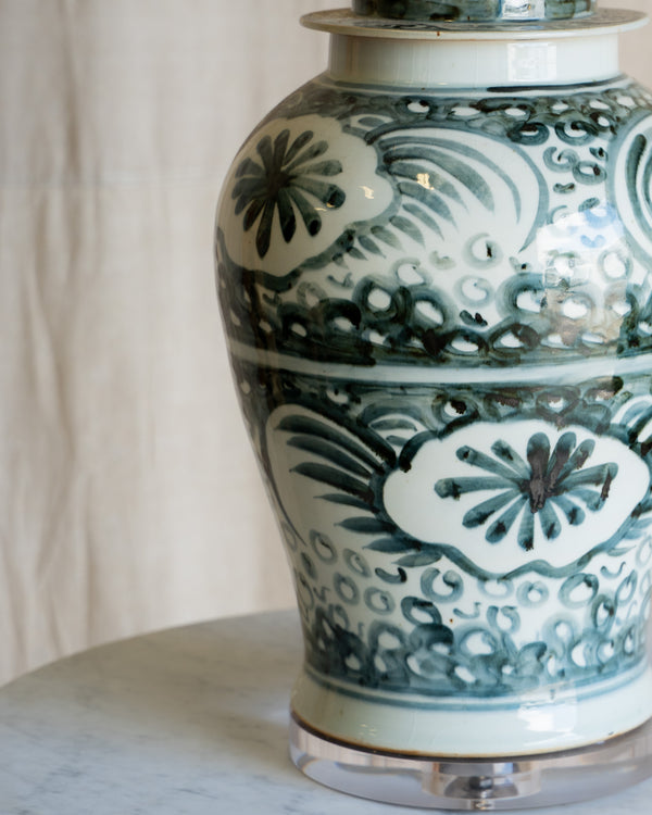Azure Blossom Jar Lamp