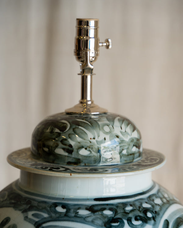 Azure Blossom Jar Lamp