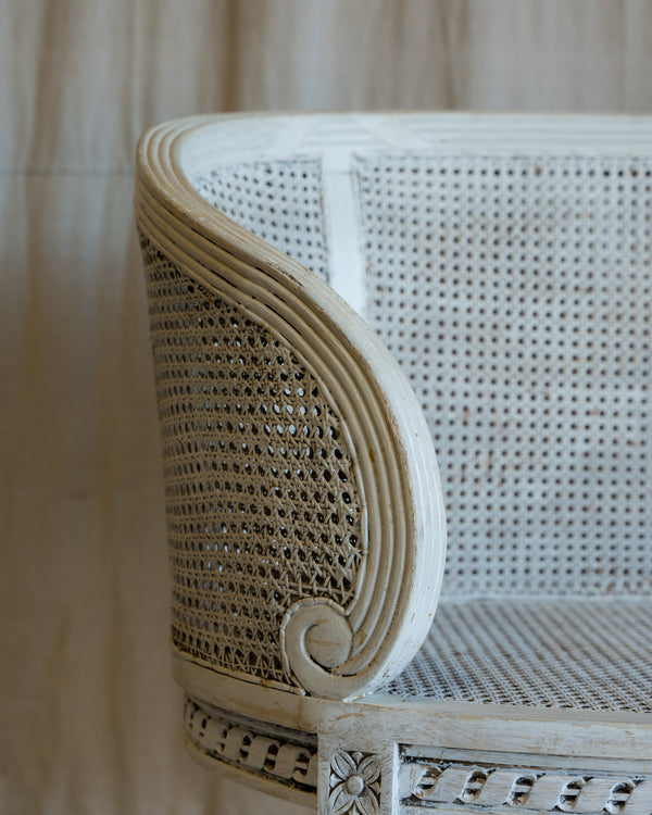 Vintage Élodie Cane Love Seat