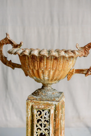 Ennio Pair Early 19th Century Iron Urn and Stand