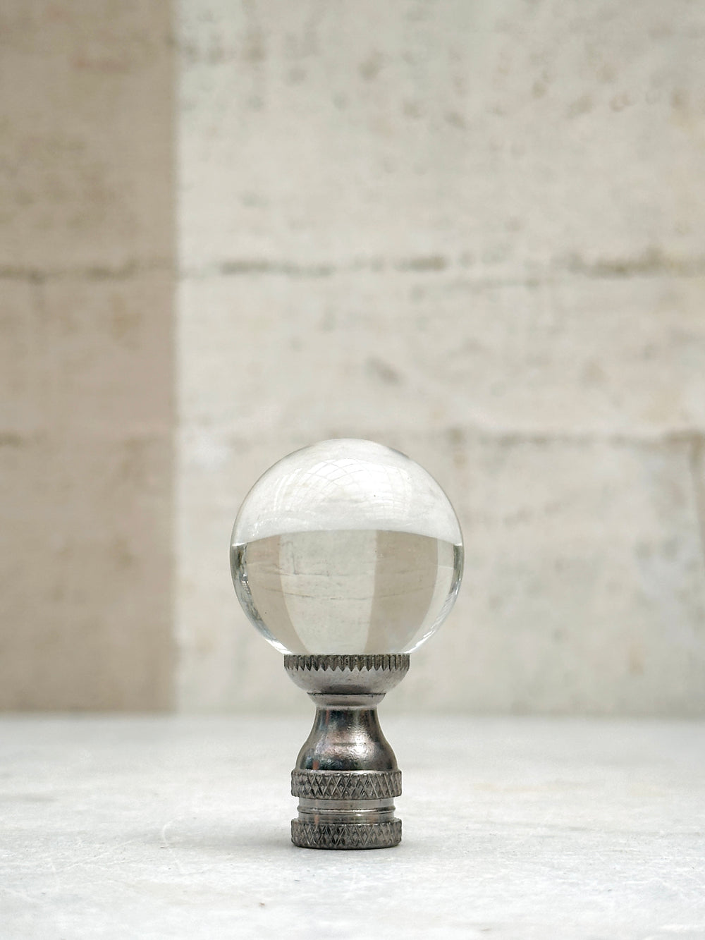Clear Silver Base Finial