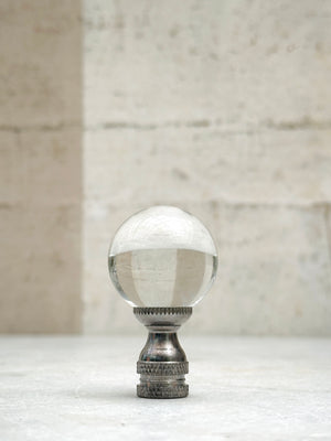 Clear Silver Base Finial