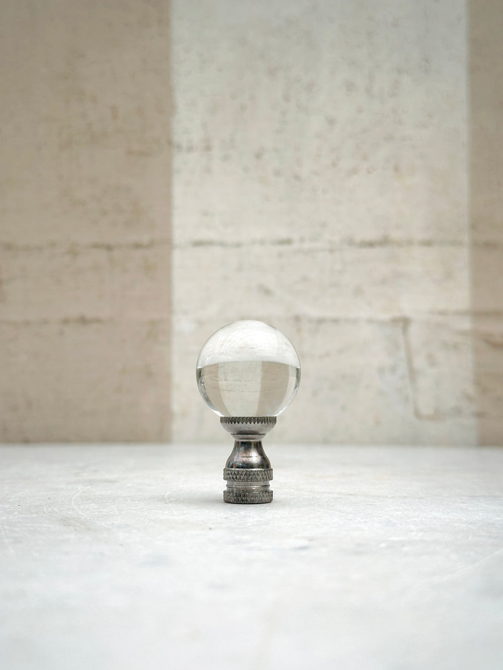 Clear Silver Base Finial