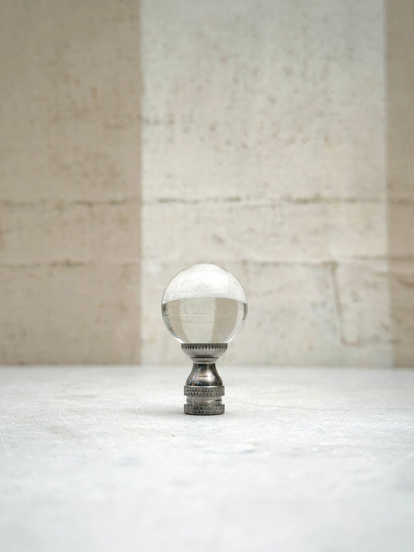 Clear Silver Base Finial