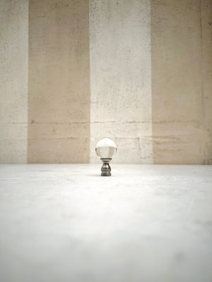 Clear Silver Base Finial