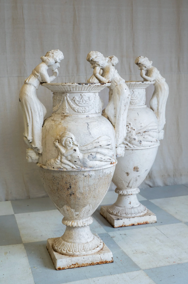 Antique Grand Cherub Urn