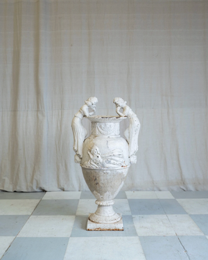 Antique Grand Cherub Urn