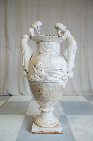 Antique Grand Cherub Urn