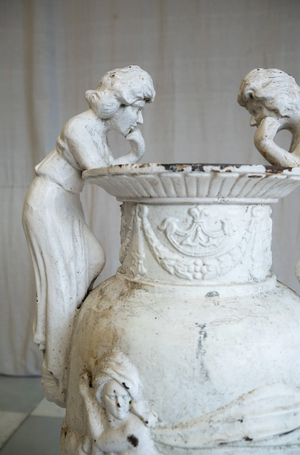 Antique Grand Cherub Urn