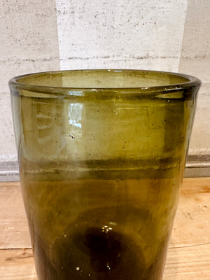 French Vase Droit Vert Fumé