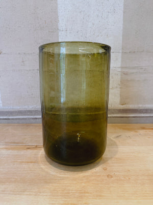 French Vase Droit Vert Fumé