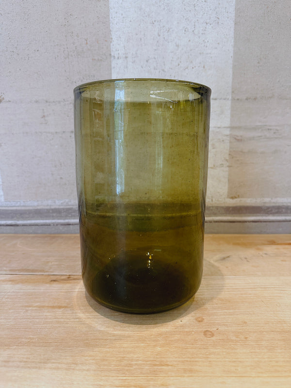 French Vase Droit Vert Fumé