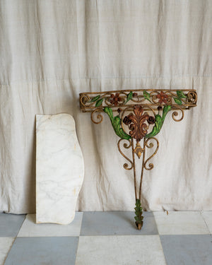 Valère Marble Demilune Table