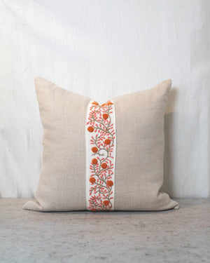 Slubby Linen Orange & Pink Pillow 22x22