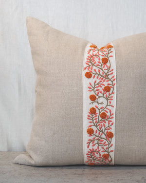 Slubby Linen Orange & Pink Pillow 22x22