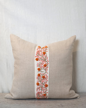 Slubby Linen Orange & Pink Pillow 22x22