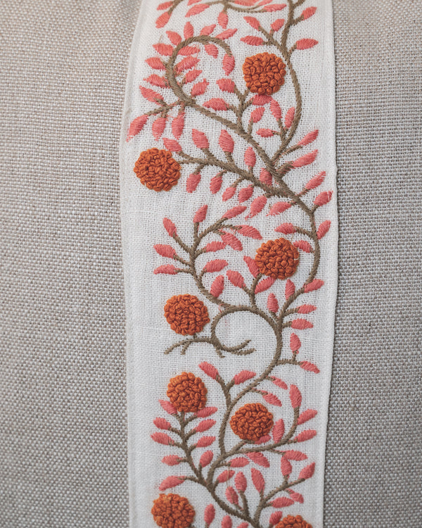 Slubby Linen Orange & Pink Pillow 22x22