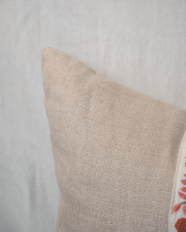 Slubby Linen Orange & Pink Pillow 22x22