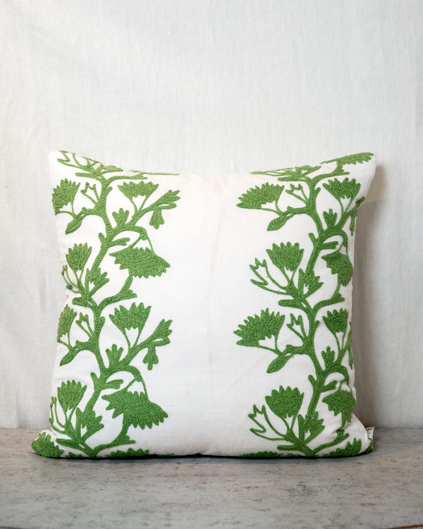 Embroidered Floral Pillow