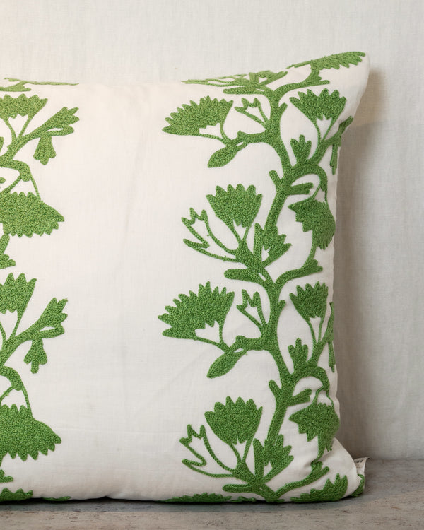 Embroidered Floral Pillow