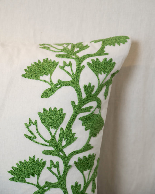 Embroidered Floral Pillow