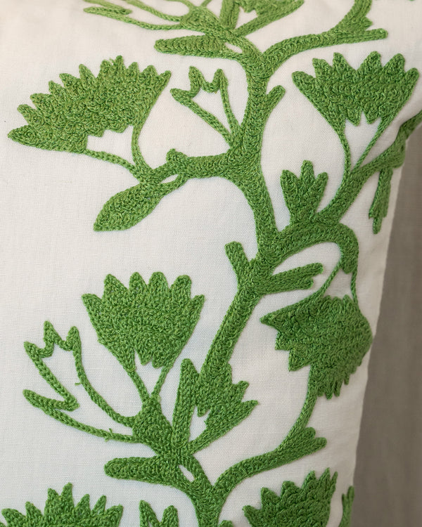 Embroidered Floral Pillow
