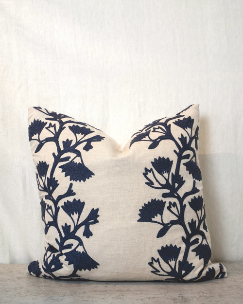 Embroidered Floral Pillow