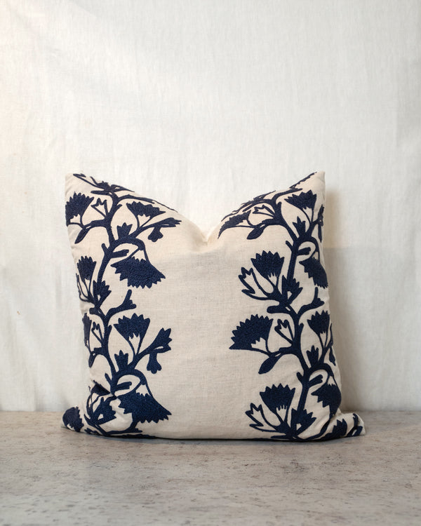 Embroidered Floral Pillow